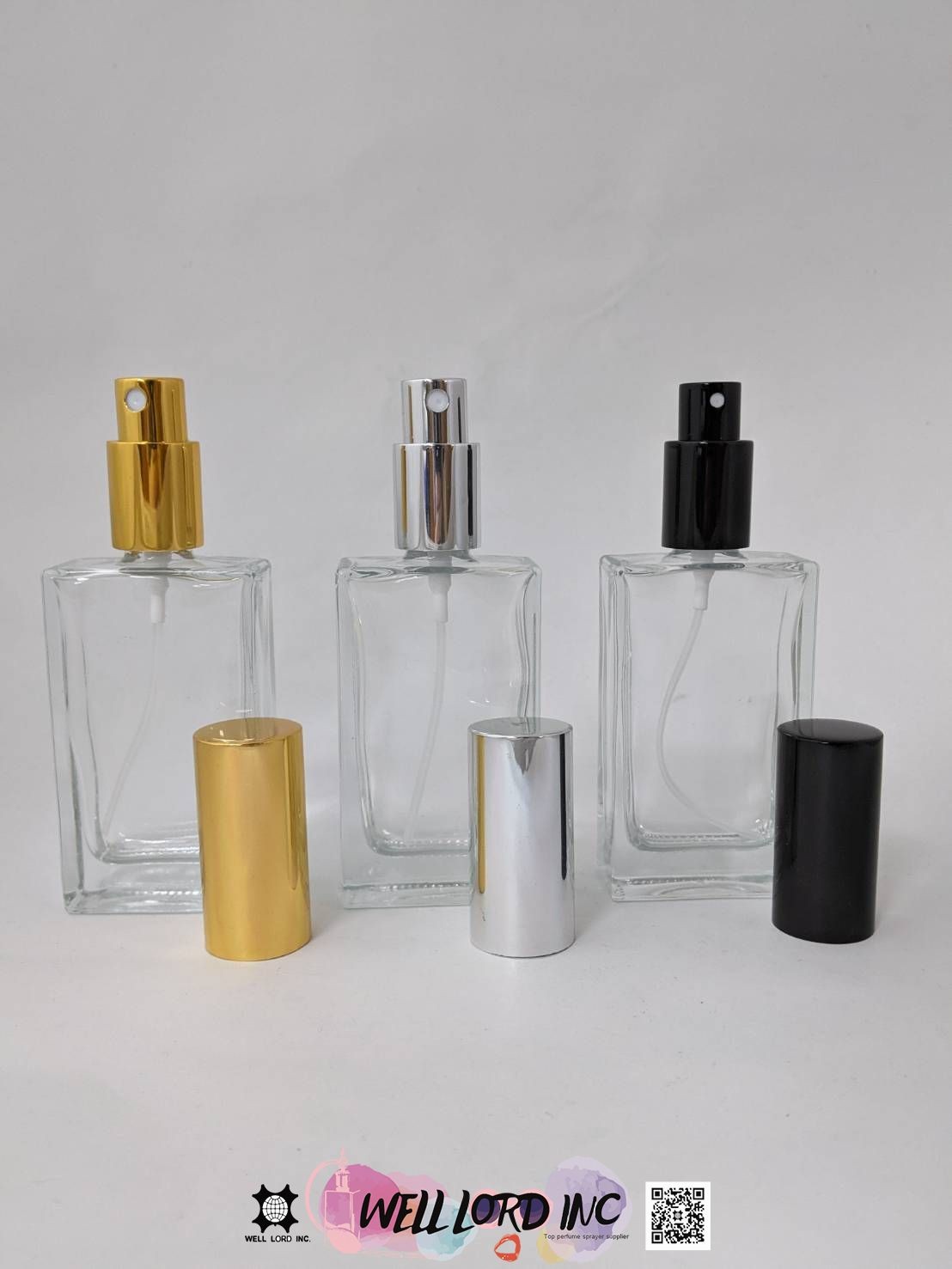 简约方形透明香水玻璃瓶