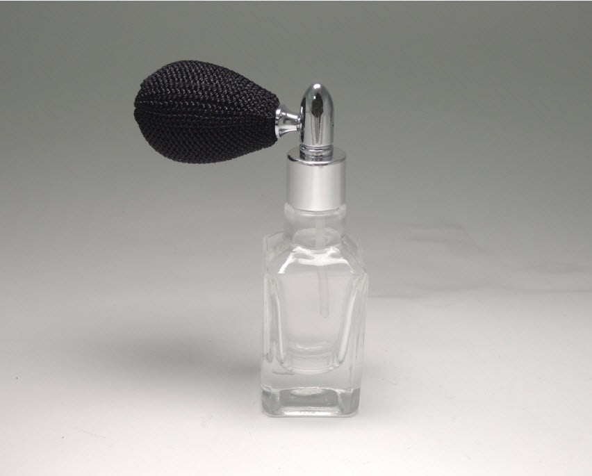 携带式气囊球喷头方形斜肩香水玻璃瓶