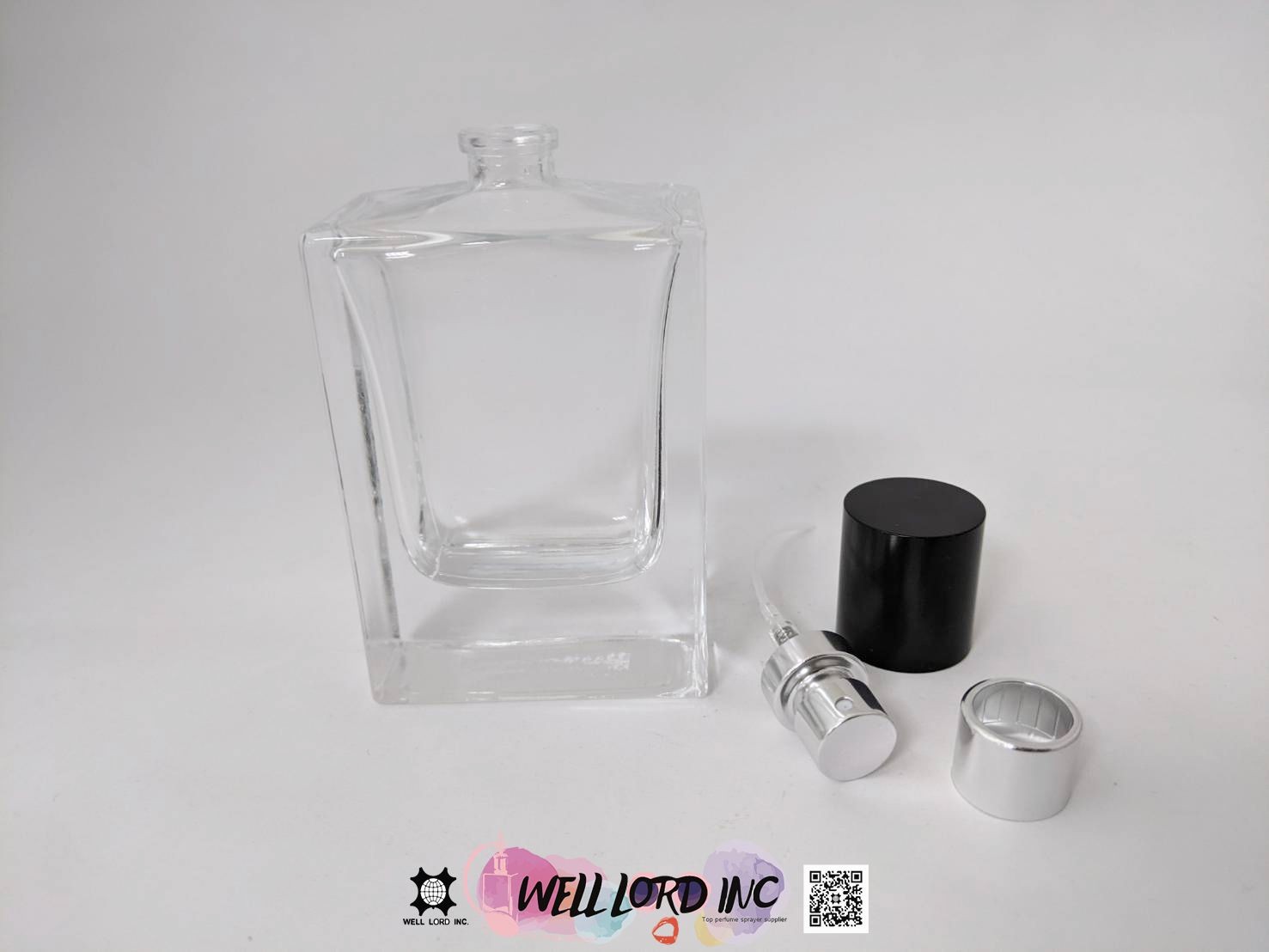 高質感厚底方型封口式香水玻璃空瓶