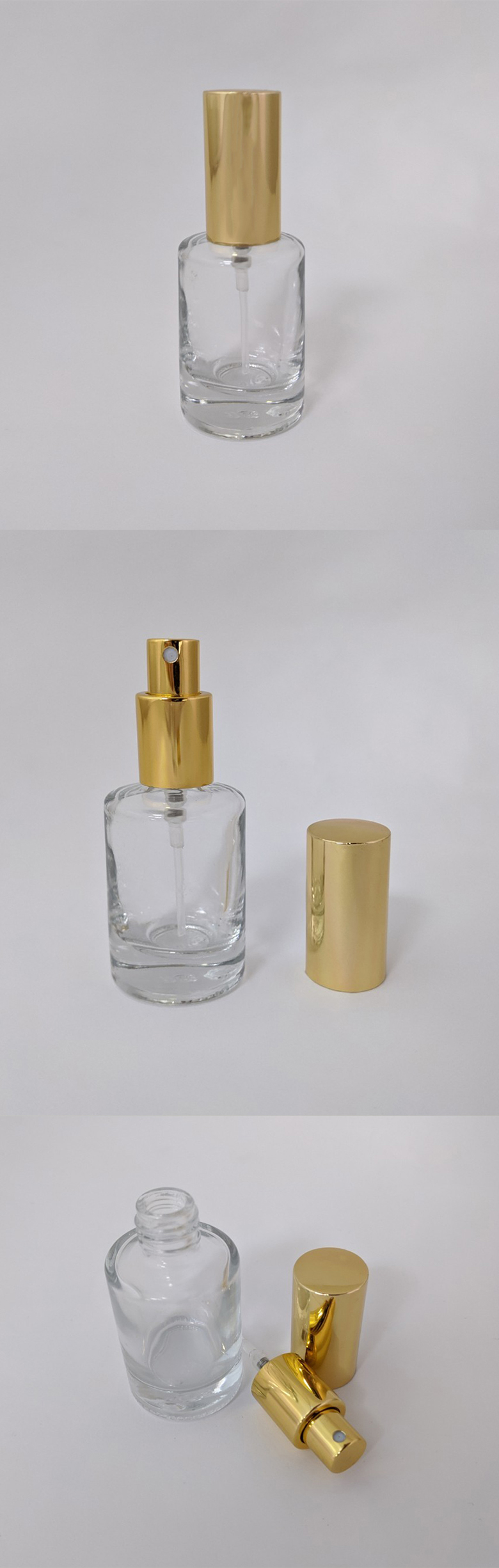10ML圓柱厚底玻璃瓶金色噴頭2
