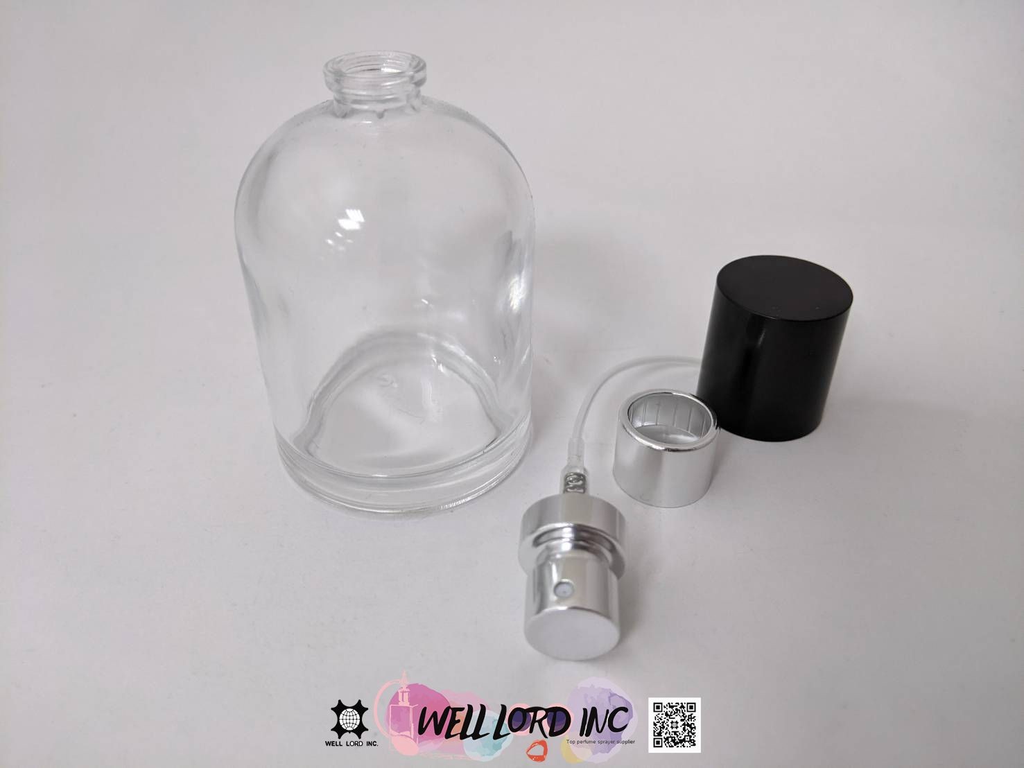 簡約圓肩封口式香水透明玻璃瓶