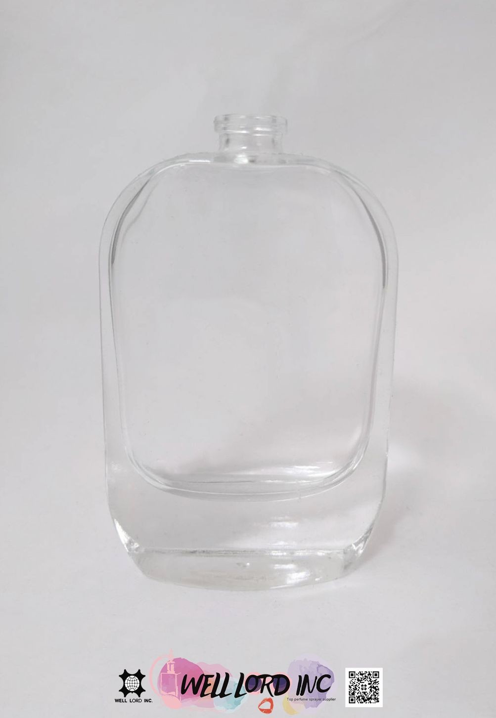 椭圆扁瓶封口式香水玻璃空瓶