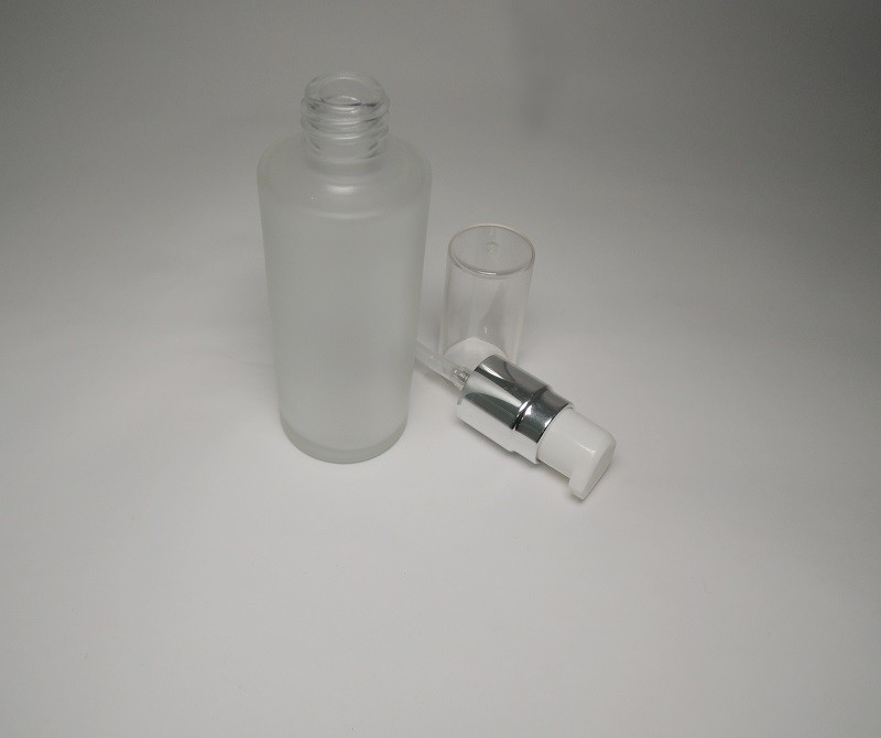 旅行可用轻便塑胶按压头雾面玻璃乳液玻璃瓶