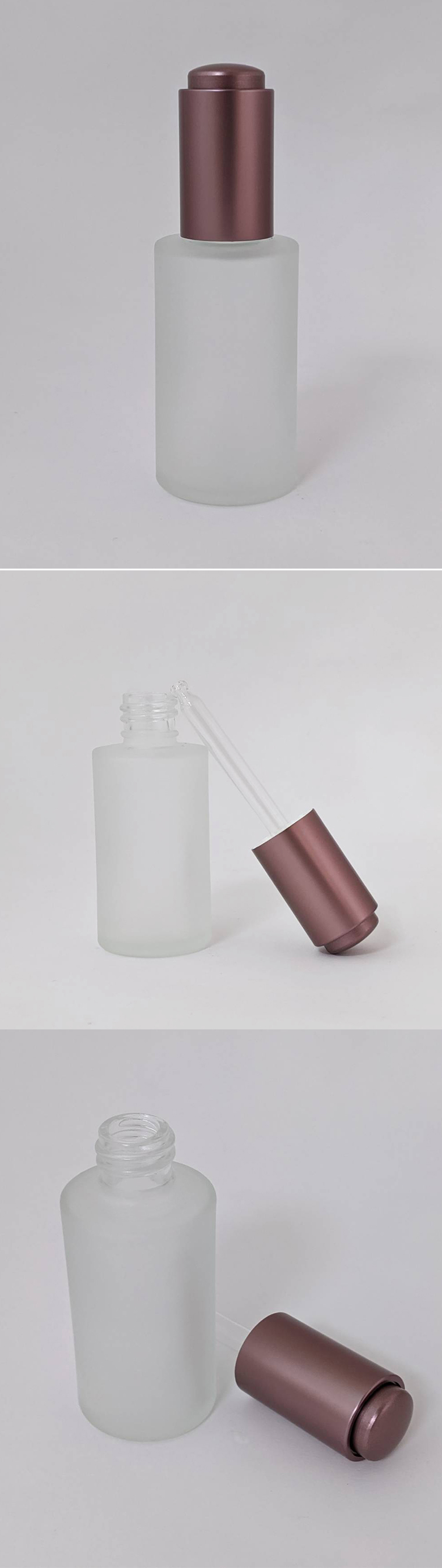 30ML霧面玻璃空瓶藕紫色按壓頭 02