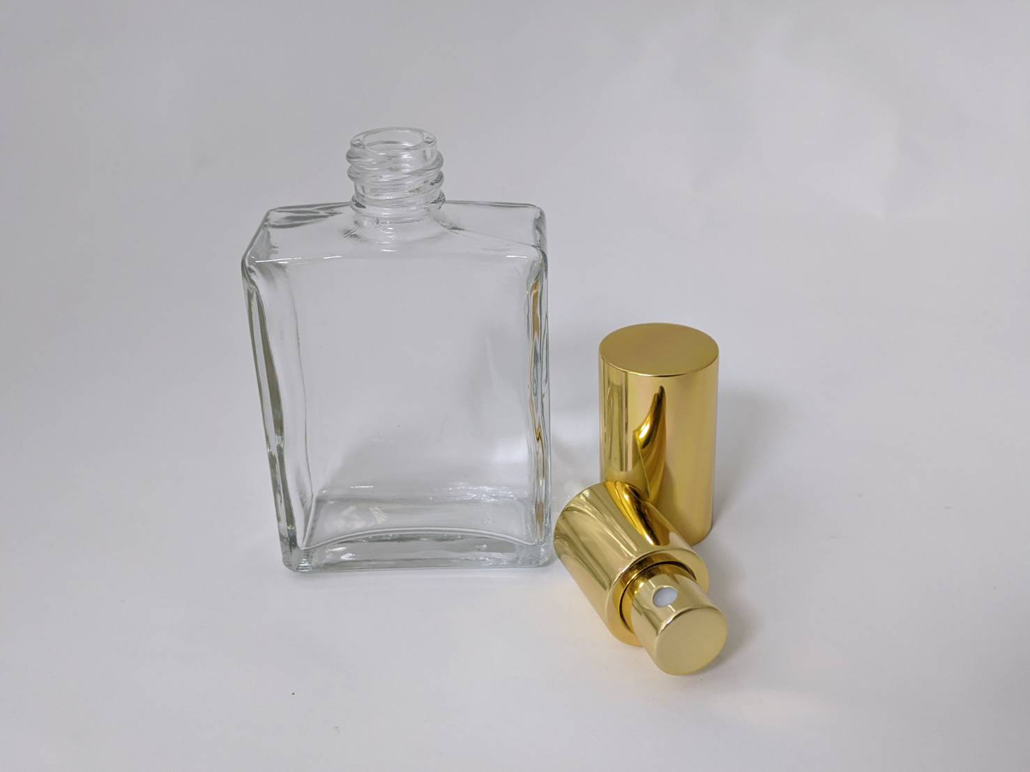 60ml金色噴霧方扁透明玻璃空瓶